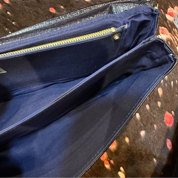 Vintage Debonair Roystone navy blue envelope style clutch - Picture 10 of 14